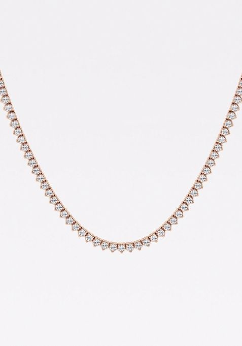 6 ctw Round Lab Grown Diamond Three-Prong Tennis Necklace