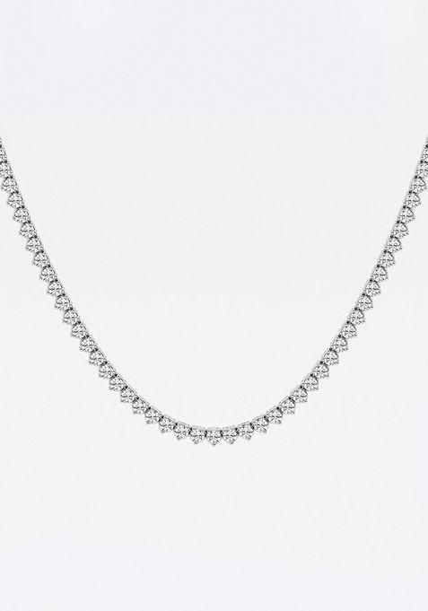 7 ctw Round Lab Grown Diamond Three-Prong Tennis Necklace