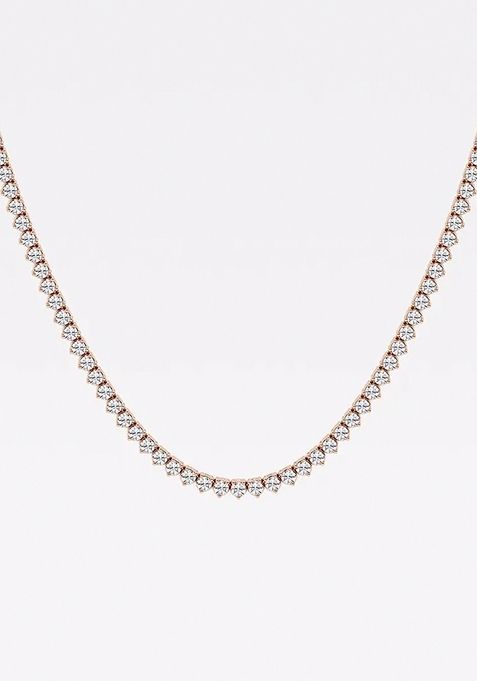 7 ctw Round Lab Grown Diamond Three-Prong Tennis Necklace