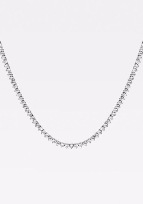 5 ctw Round Lab Grown Diamond Three-Prong Tennis Necklace