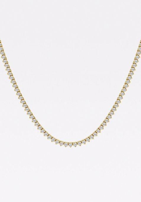 5 ctw Round Lab Grown Diamond Three-Prong Tennis Necklace