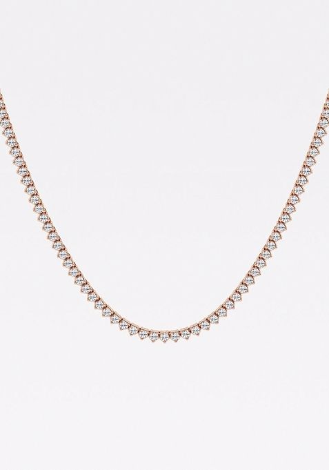 5 ctw Round Lab Grown Diamond Three-Prong Tennis Necklace