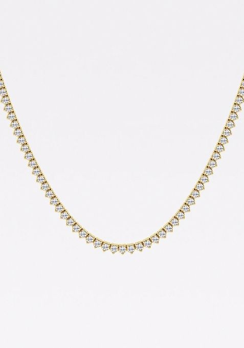 6 ctw Round Lab Grown Diamond Three-Prong Tennis Necklace