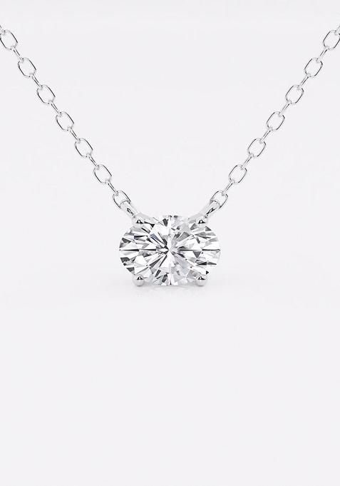 1/2 ctw Oval Lab Grown Diamond Solitaire Pendant