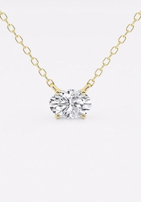 1/2 ctw Oval Lab Grown Diamond Solitaire Pendant