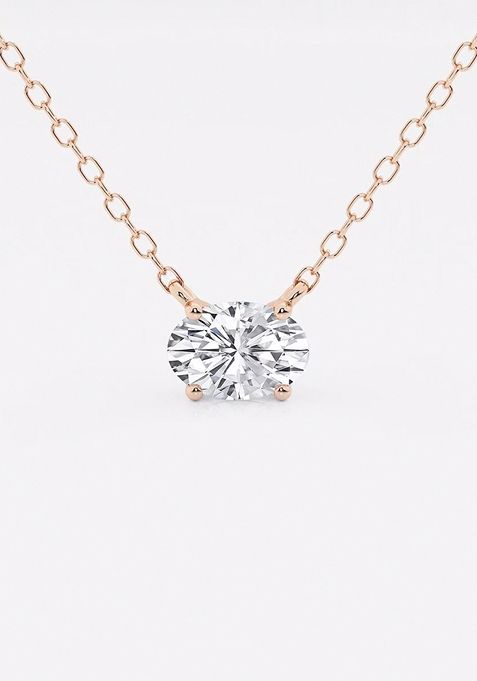 1/2 ctw Oval Lab Grown Diamond Solitaire Pendant