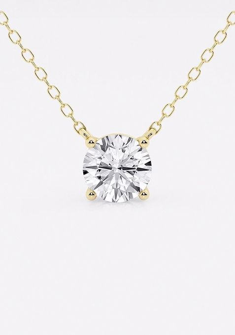 1 ctw Round Lab Grown Diamond Solitaire Pendant