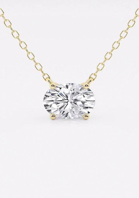 1 ctw Oval Lab Grown Diamond Solitaire Pendant