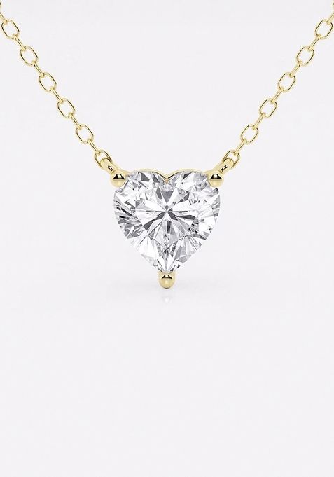 1 ctw Heart Lab Grown Diamond Solitaire Pendant