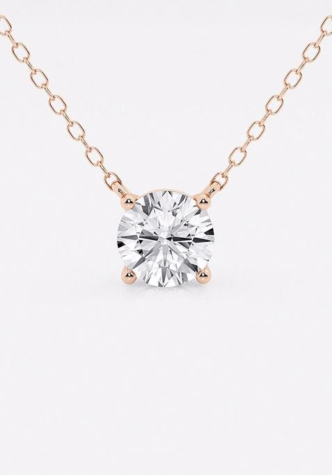 1 ctw Round Lab Grown Diamond Solitaire Pendant