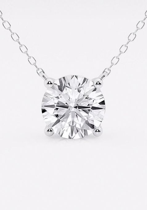 3 ctw Round Lab Grown Diamond Solitaire Pendant