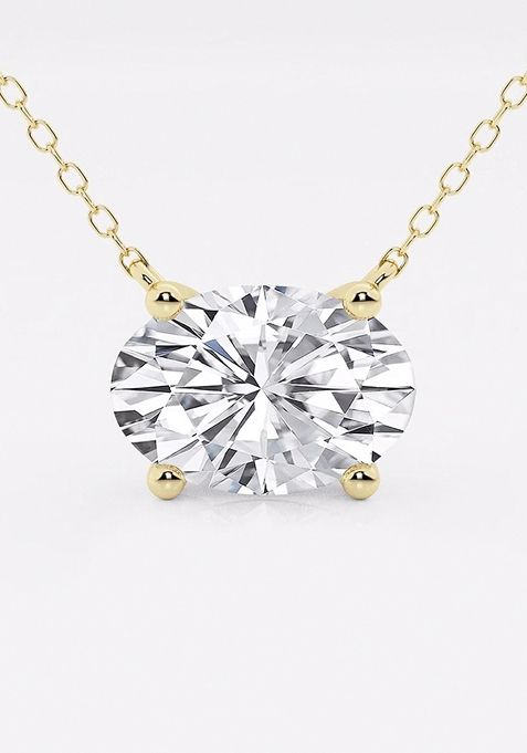 3 ctw Oval Lab Grown Diamond Solitaire Pendant