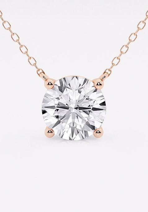 3   ctw Round Lab Grown Diamond Solitaire Pendant