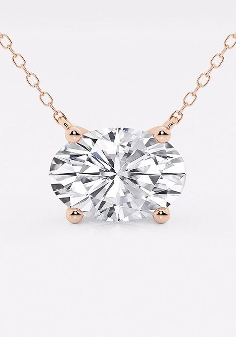 3   ctw Oval Lab Grown Diamond Solitaire Pendant