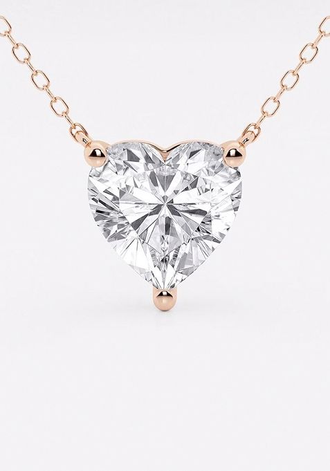 3 ctw Heart Lab Grown Diamond Solitaire Pendant