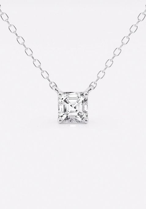 1/2 ctw Asscher Lab Grown Diamond Solitaire Pendant