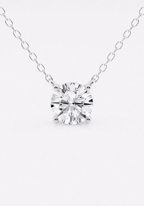 1 ctw Round Lab Grown Diamond Solitaire Pendant