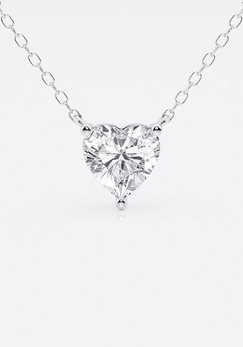 1 ctw Heart Lab Grown Diamond Solitaire Pendant