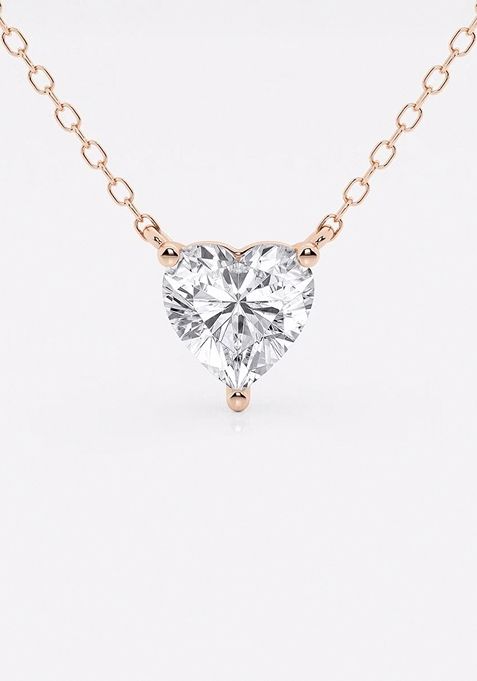 1 ctw Heart Lab Grown Diamond Solitaire Pendant