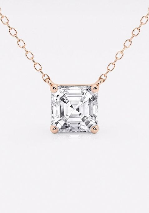 1 1/2 ctw Asscher Lab Grown Diamond Solitaire Pendant