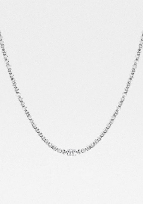 51/5ctw Oval Lab Grown Diamond Single Station Tennis Necklace