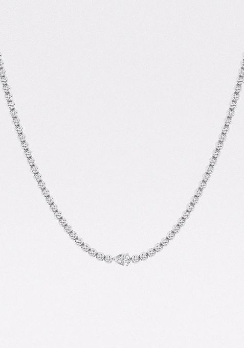  5 1/5 ctw Pear Lab Grown Diamond Single Station Tennis Necklace