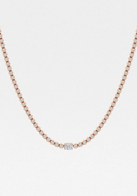 5 1/5 ctw Oval Lab Grown Diamond Single Station Tennis Necklace