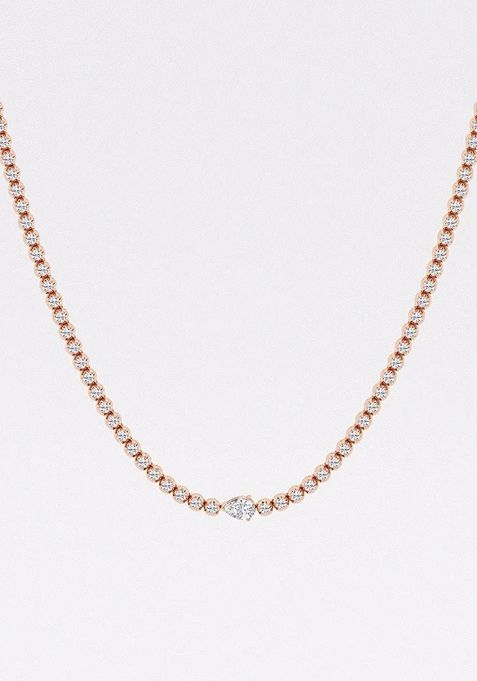 5 1/5 ctw Pear Lab Grown Diamond Single Station Tennis Necklace