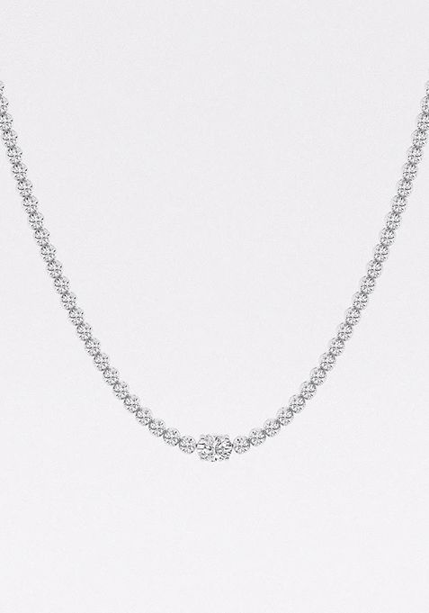 9 7/8 ctw Oval Lab Grown Diamond Single Station Tennis Necklace