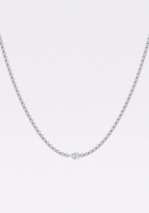 3 ctw Pear Lab Grown Diamond Single Station Tennis Necklace