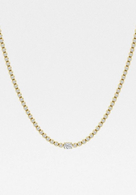 5 1/5 ctw Oval Lab Grown Diamond Single Station Tennis Necklace