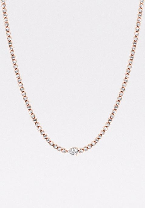 7 ctw Pear Lab Grown Diamond Single Station Tennis Necklace