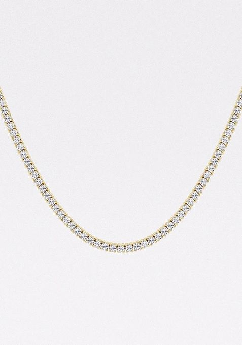 7 1/4 ctw Round Lab Grown Diamond Four Prong Tennis Fashion Necklace - 22 Inches