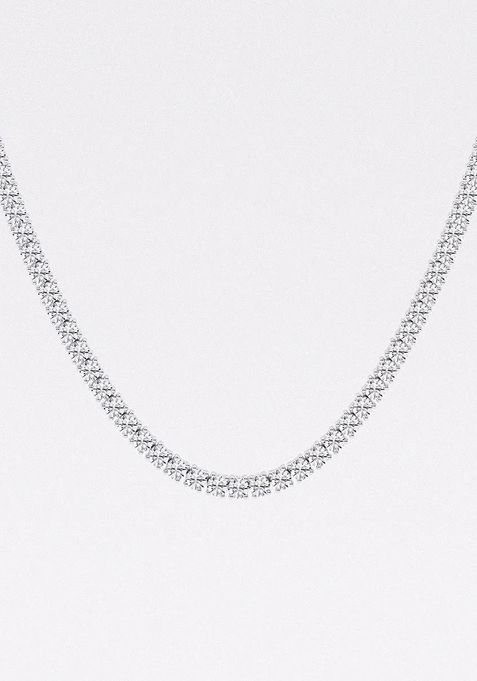 15 1/4 ctw Round Lab Grown Diamond Four Prong Tennis Fashion Necklace 