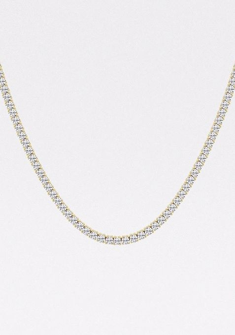 11  ctw Round Lab Grown Diamond Four Prong Tennis Fashion Necklace - 22 Inches