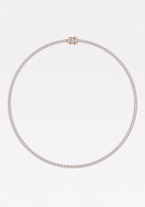 15 1/4 ctw Round Lab Grown Diamond Four Prong Tennis Fashion Necklace 