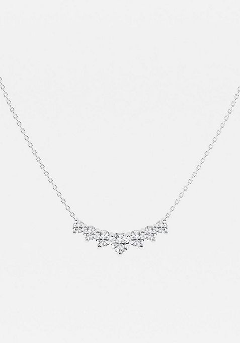 1 ctw Round Lab Grown Diamond Seven Stone Demi Eternity Fashion Necklace