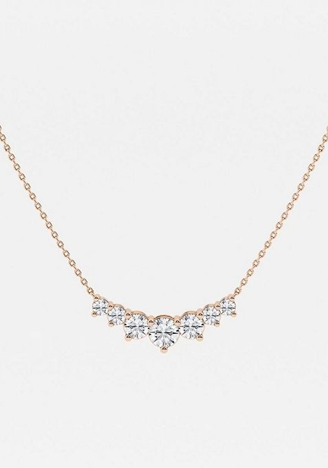 1 1/2 ctw Round Lab Grown Diamond Seven Stone Demi Eternity Fashion Necklace