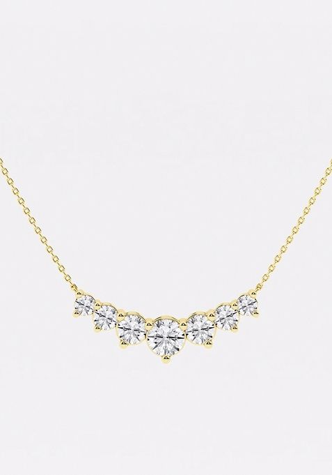 3 ctw Round Lab Grown Diamond Seven Stone Demi Eternity Fashion Necklace