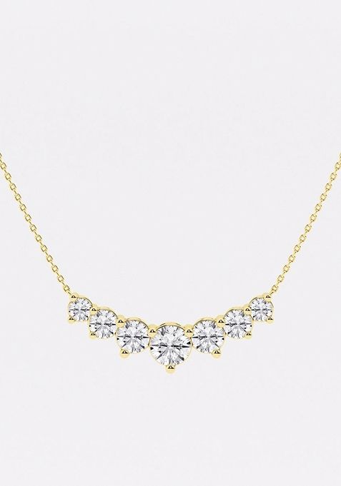 4 ctw Round Lab Grown Diamond Seven Stone Demi Eternity Fashion Necklace