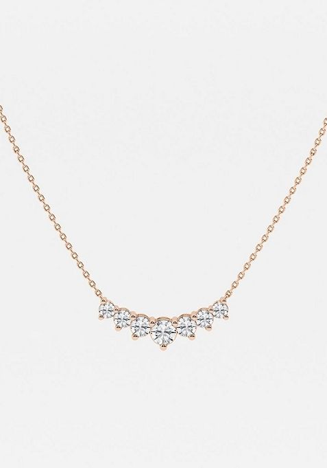 1 ctw Round Lab Grown Diamond Seven Stone Demi Eternity Fashion Necklace