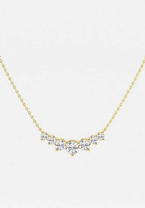 1 1/2 ctw Round Lab Grown Diamond Seven Stone Demi Eternity Fashion Necklace