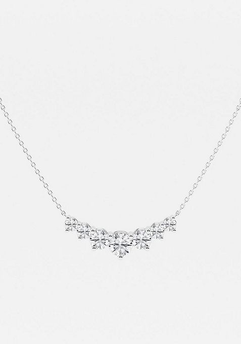 2 ctw Round Lab Grown Diamond Seven Stone Demi Eternity Fashion Necklace