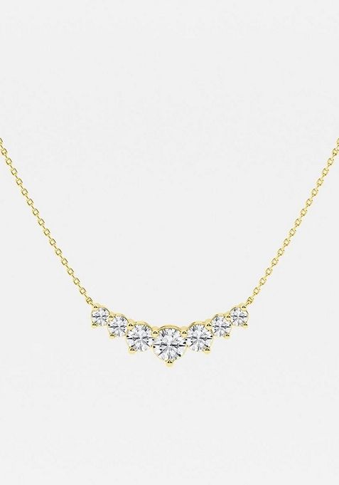 2 ctw Round Lab Grown Diamond Seven Stone Demi Eternity Fashion Necklace