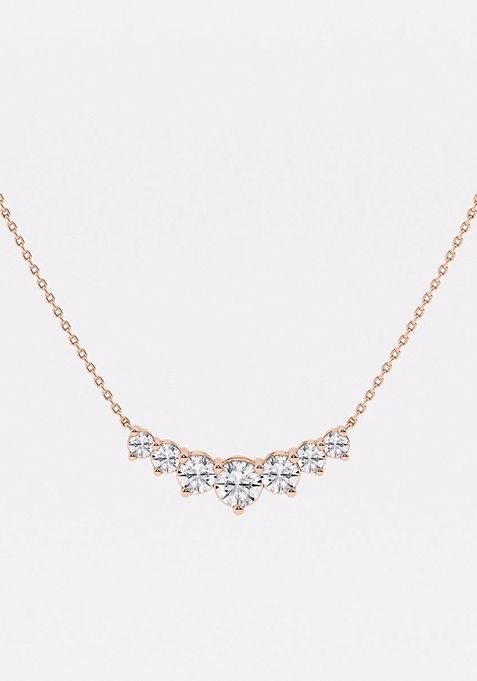 2 ctw Round Lab Grown Diamond Seven Stone Demi Eternity Fashion Necklace