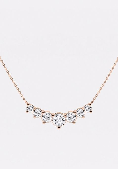 3ctw Round Lab Grown Diamond Seven Stone Demi Eternity Fashion Necklace