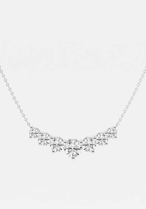 4 ctw Round Lab Grown Diamond Seven Stone Demi Eternity Fashion Necklace