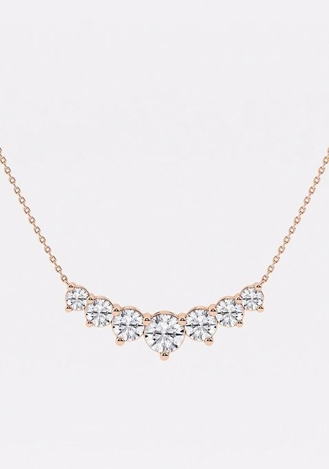 4 ctw Round Lab Grown Diamond Seven Stone Demi Eternity Fashion Necklace