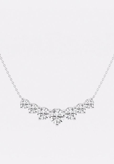 5 ctw Round Lab Grown Diamond Seven Stone Demi Eternity Fashion Necklace