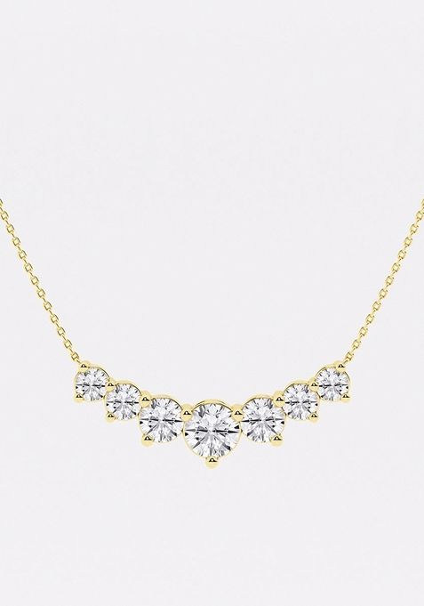 5 ctw Round Lab Grown Diamond Seven Stone Demi Eternity Fashion Necklace